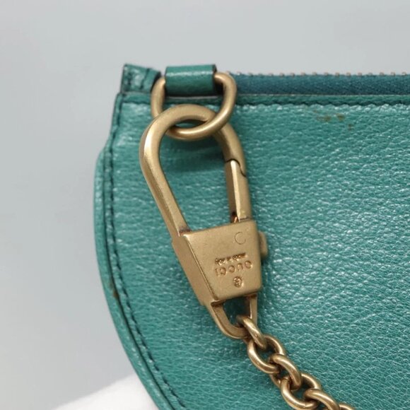 GUCCI Coin Purse Leather Green Auth 110449V - Picture 10 of 15